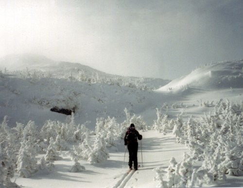 Me, with cross country skis and red klister (for skins)