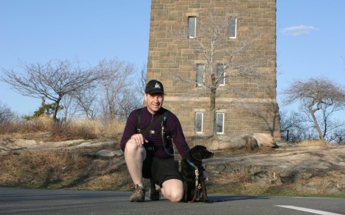 37 and with my dog Marcy at Bear Mountain State Park in NY