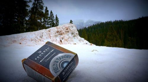 Shotgun shells by a make-shift snow jump