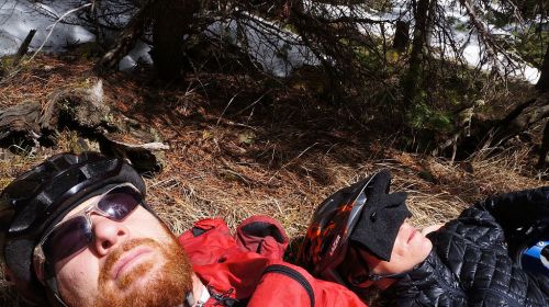 Exhausted adventure crew