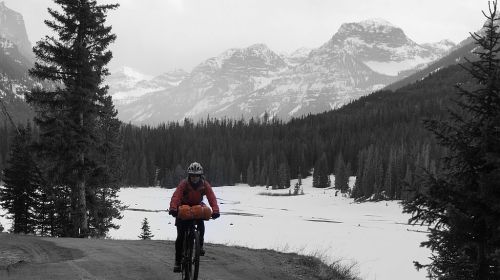 Mo riding in Hyalite