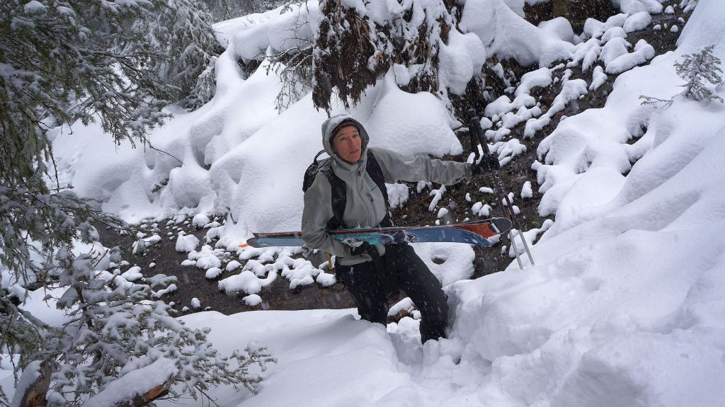 Mo climbs up Fox Creek