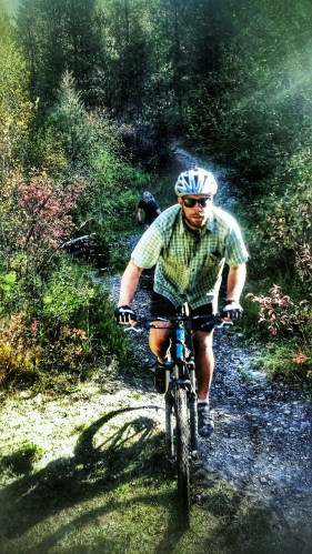 Norman just crossing the creek from the Wallman climb in the rattlesnake